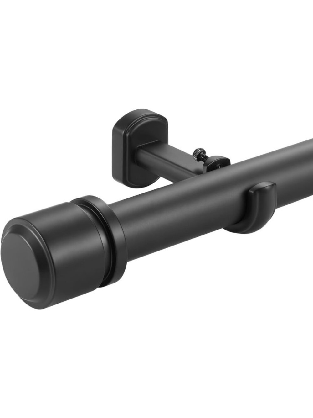 Heavy Duty Telescoping Curtain Rod 12-20ft, Adjustable Bracket, Matte Black